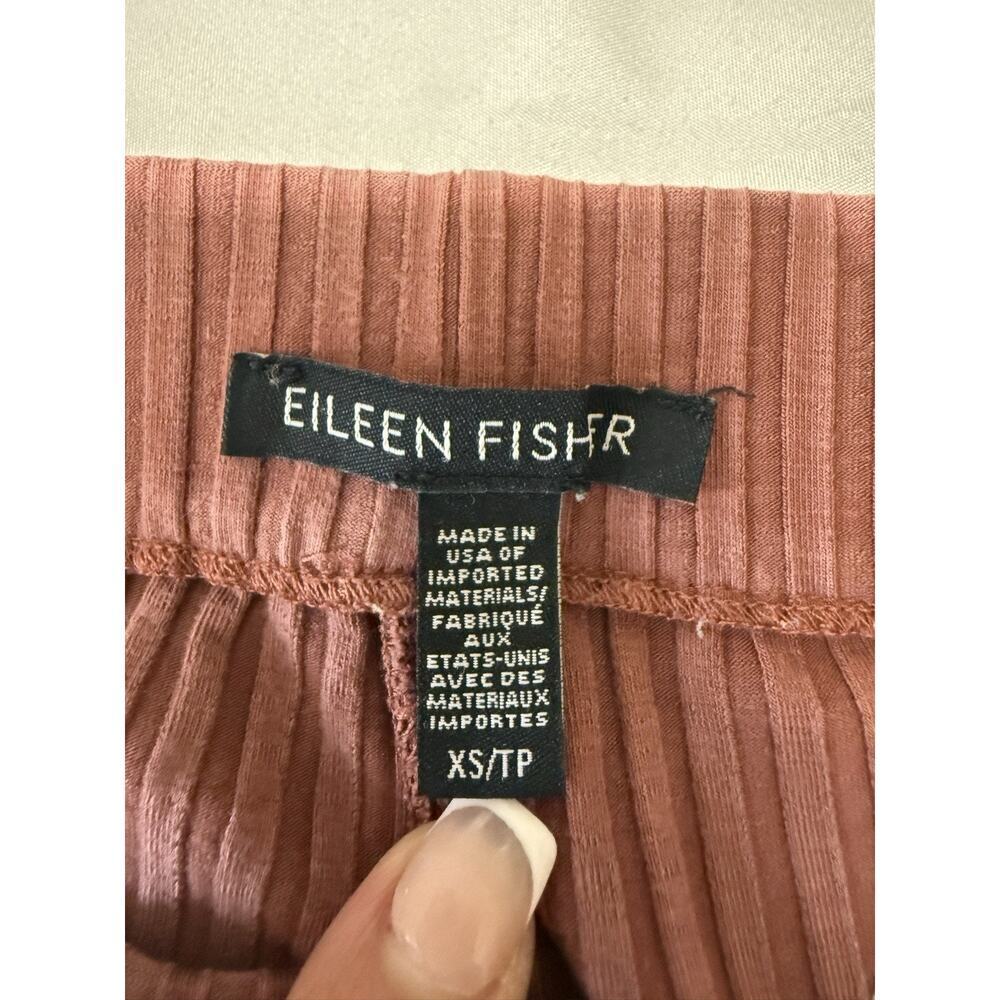 Eileen Fisher Ribbed Tencel Cropped Straight Leg Pants Terracotta XS Women’s - Picture 5 of 14